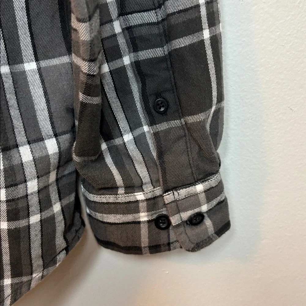 The North Face Arroyo Men's Large Long-Sleeve Flannel Shirt Gray‎ Plaid